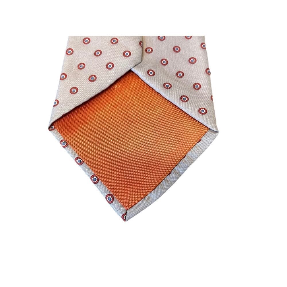 Italianissimo Men’s Tie Grey With Red Circle Designs On It RN 43170 - Thumbnail 2