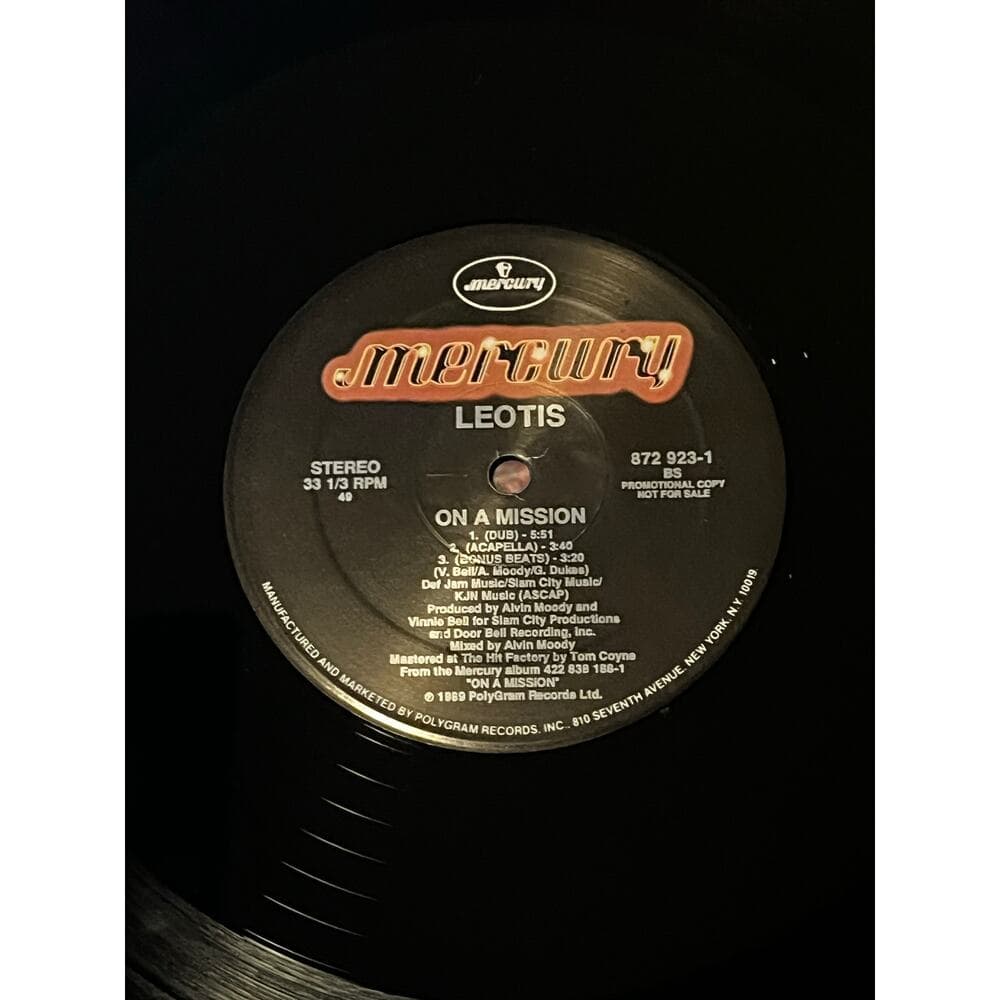 Leotis / On A Mission / 12" SINGLE 33RPM Vinyl Record PROMO - 872-923-1 - Thumbnail 3