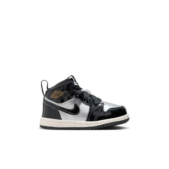 KIDS JORDAN 1 MID SE TD (BLACK/METALLIC GOLD/METALLIC SILVER) SIZE 10C - Thumbnail 10