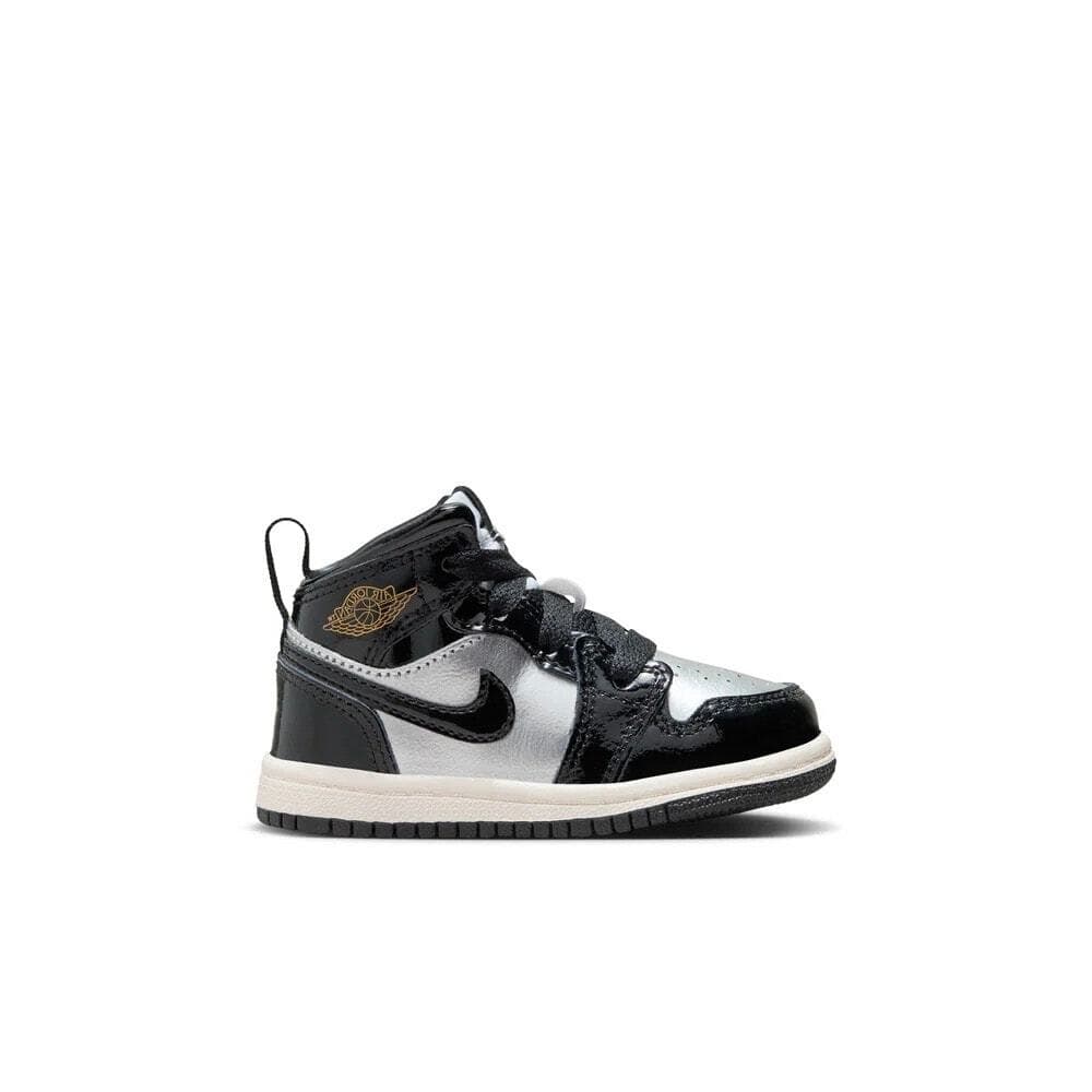 KIDS JORDAN 1 MID SE TD (BLACK/METALLIC GOLD/METALLIC SILVER) SIZE 10C - Thumbnail 9