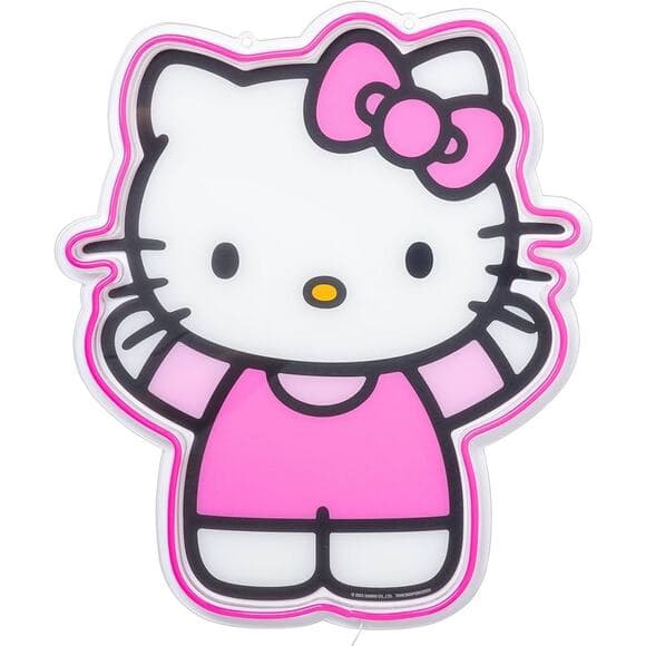Silver Buffalo Sanrio Hello Kitty LED Neon Light Die Cut Acrylic Wall 16"x19" - Thumbnail 6