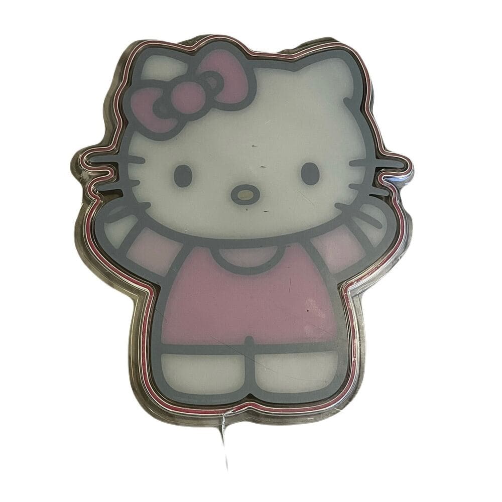 Silver Buffalo Sanrio Hello Kitty LED Neon Light Die Cut Acrylic Wall 16"x19" - Thumbnail 2