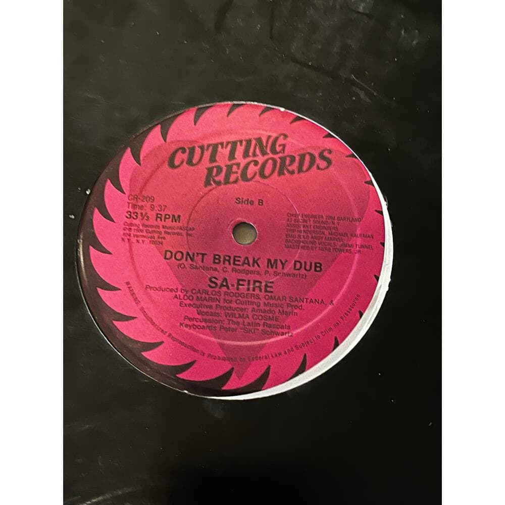 E3-69 SA-FIRE Don’t Break My Heart ... 12” SINGLE ... CR-209 ... 1986 - Thumbnail 2