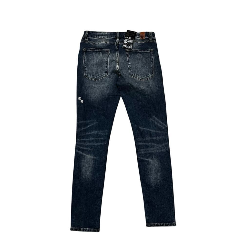 Shaba Z Brothers Men’s Jeans Size 34 With Dark Blue patches on The Legs