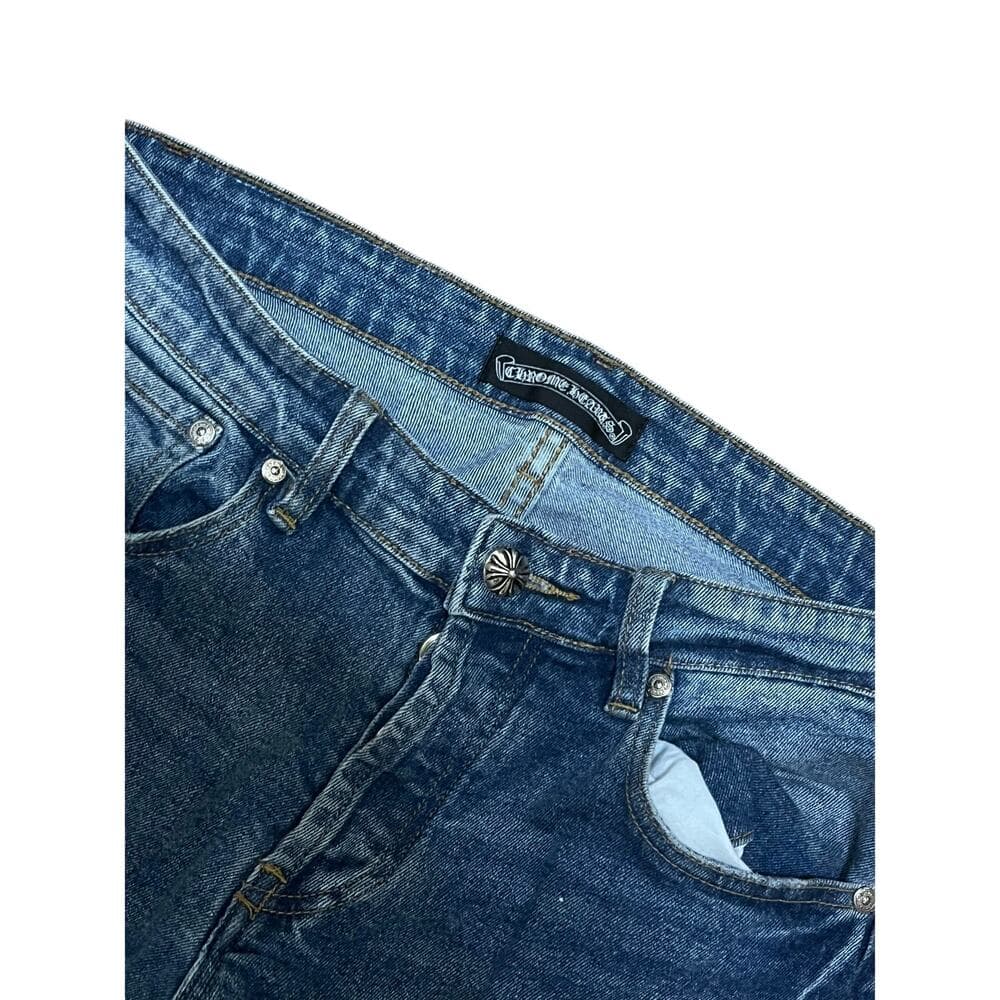 Men’s Blue Jeans With Black Crosses On Them