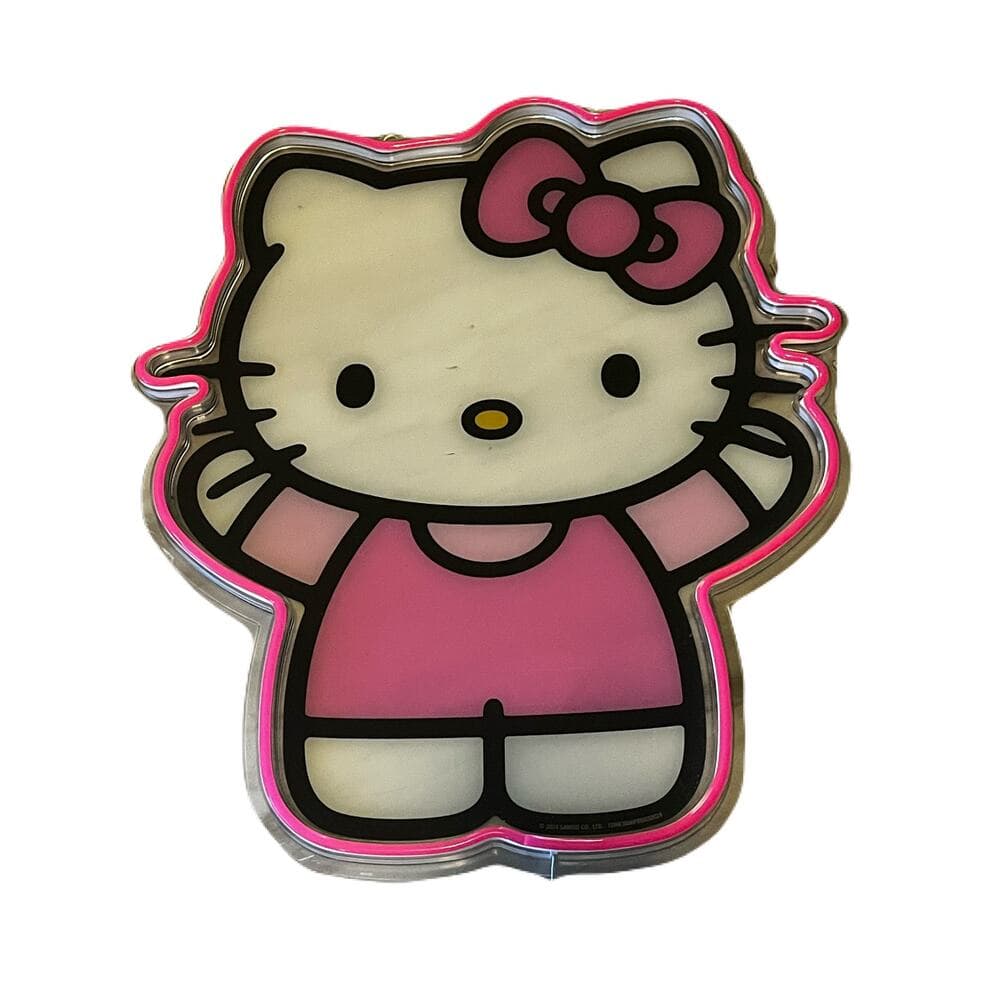Silver Buffalo Sanrio Hello Kitty LED Neon Light Die Cut Acrylic Wall 16"x19"