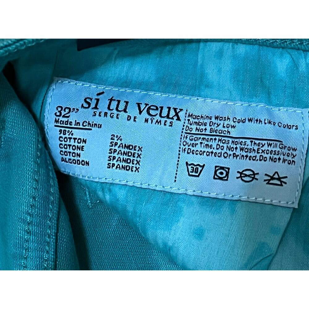Si Tu Veux Brutini Cargo Jeans Teal Size 32 - Thumbnail 4