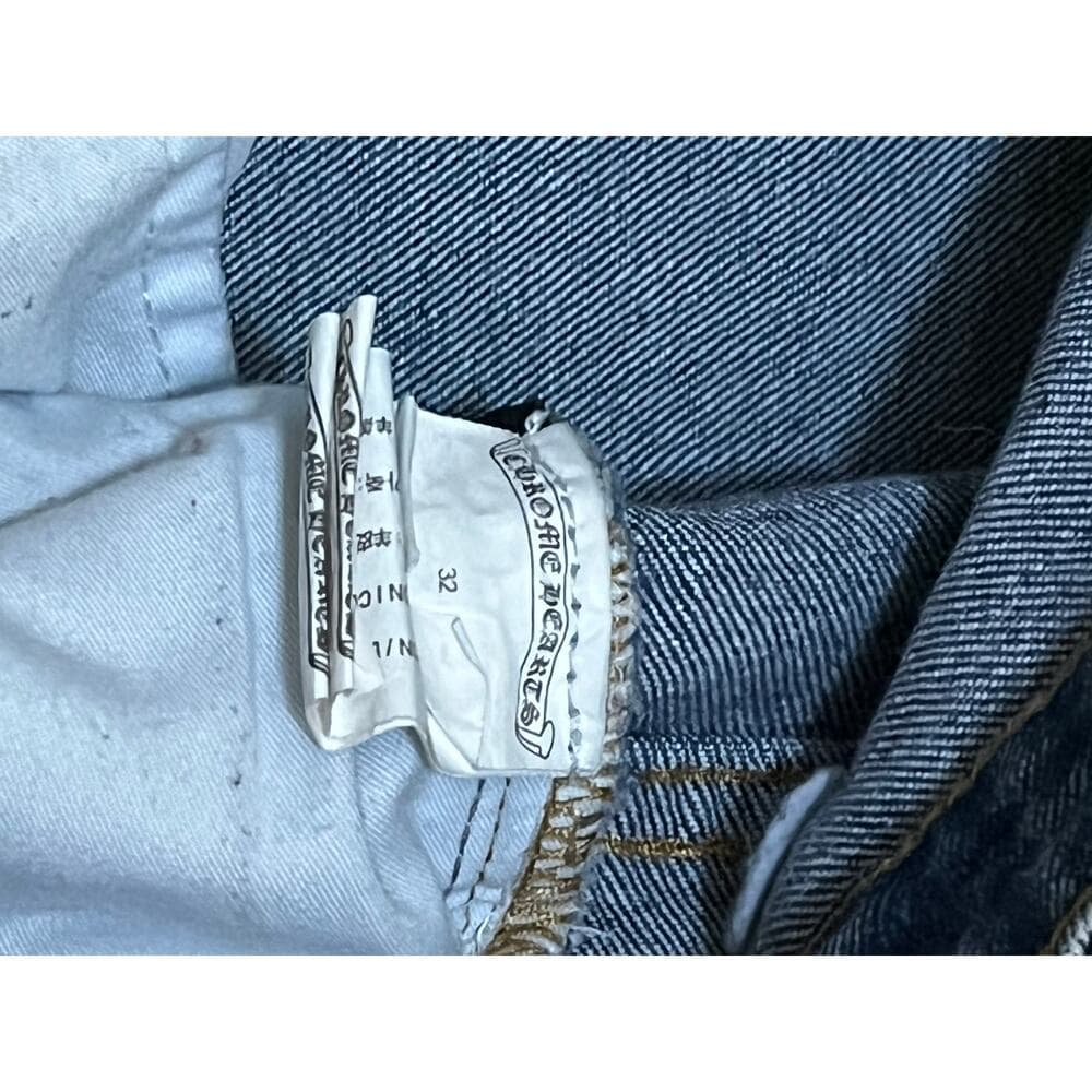Men’s Blue Jeans With Black Crosses On Them - Thumbnail 3