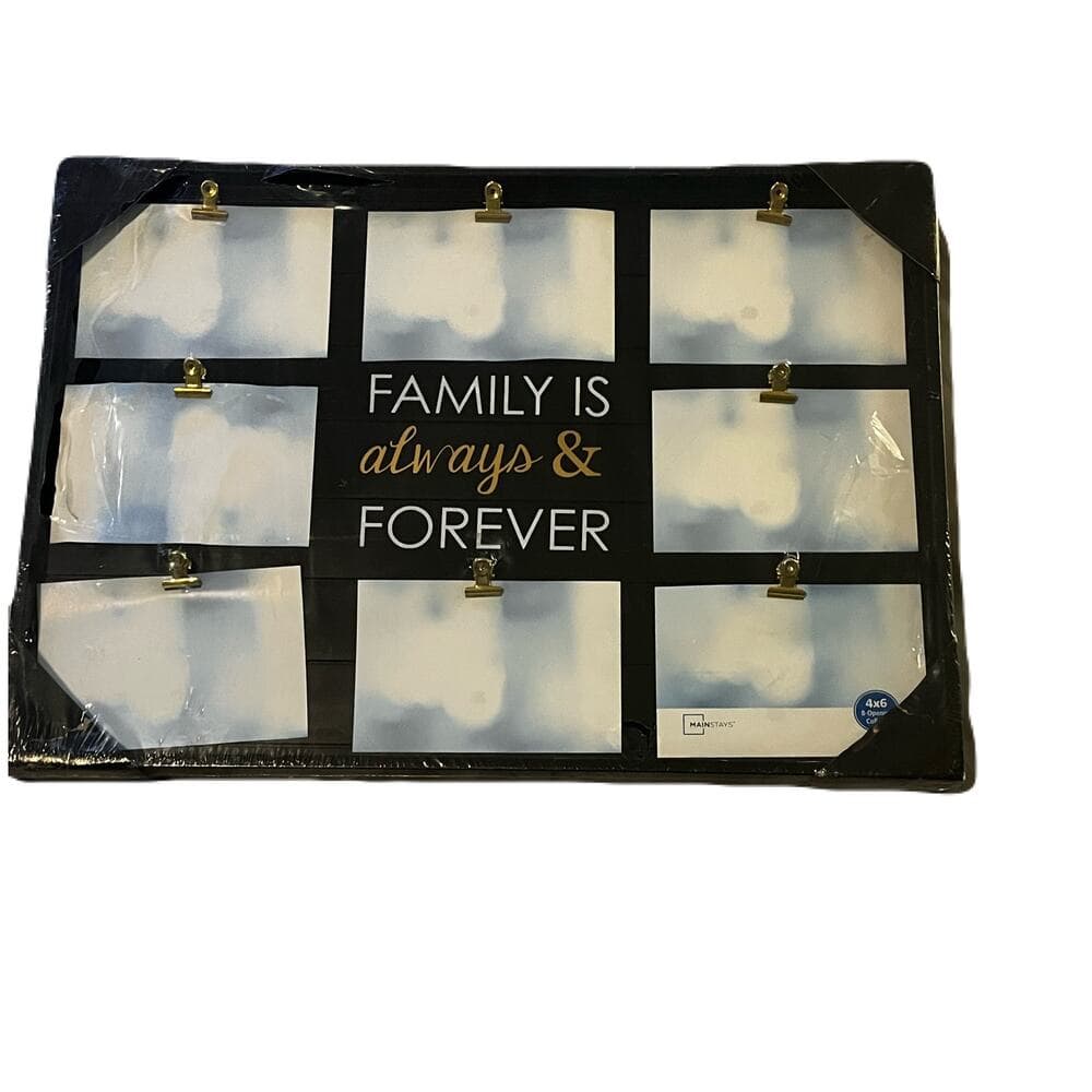 20" x 15" 8-Opening Black Plank Collage Frame