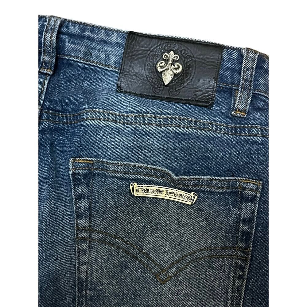 Men’s Blue Jeans With Black Crosses On Them - Thumbnail 5