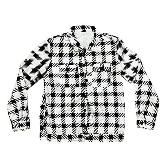 SHEIN Men’s Button Down With Black & White Checker Size Medium - Thumbnail 6