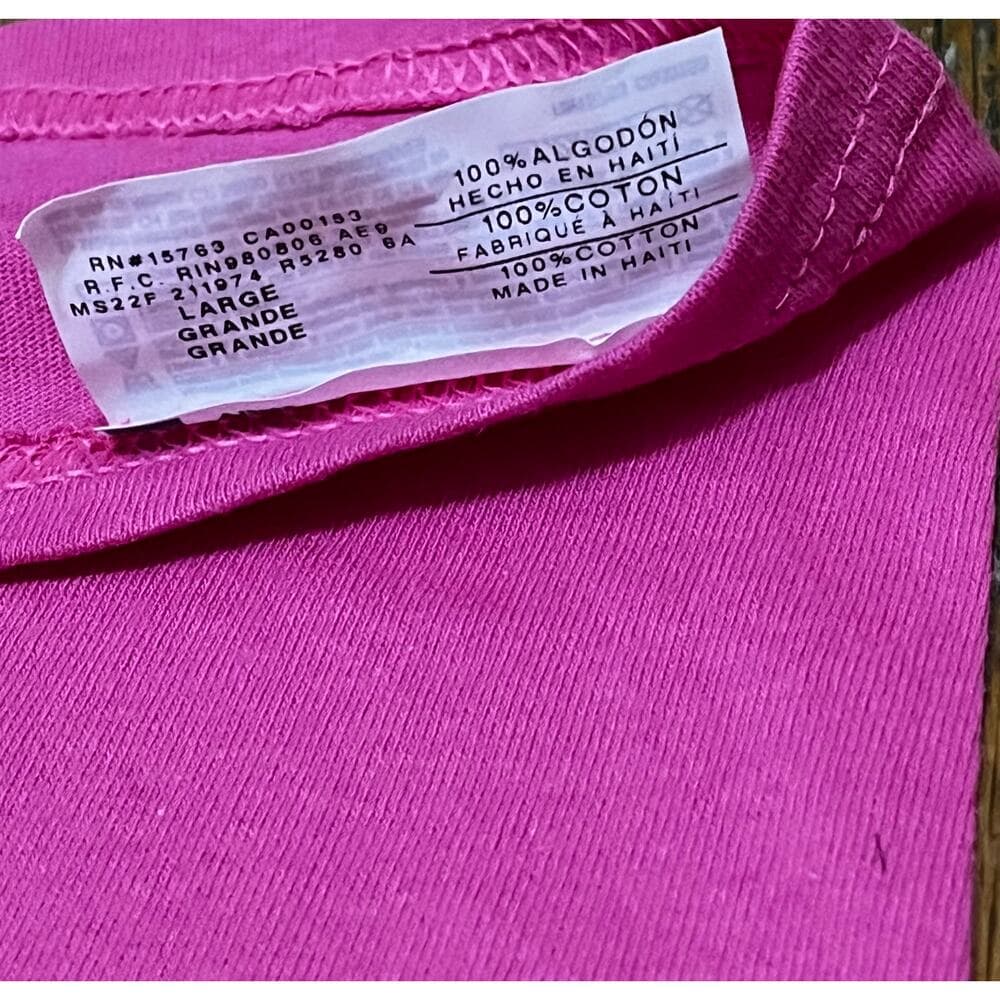 Hanes Men’s Pink T-shirt Size Large Brand New - Thumbnail 2