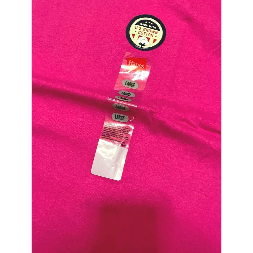 Hanes Men’s Pink T-shirt Size Large Brand New - Thumbnail 3