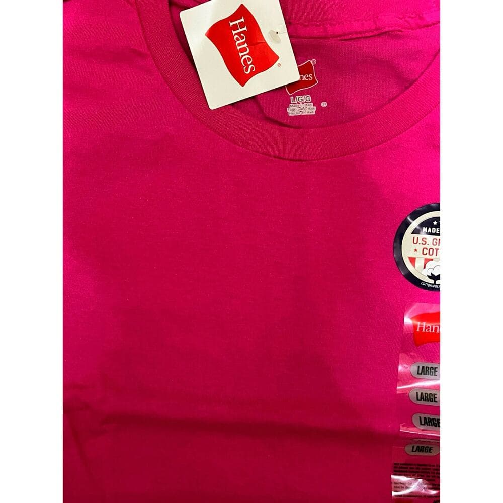 Hanes Men’s Pink T-shirt Size Large Brand New - Thumbnail 4