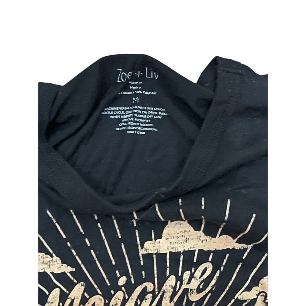Zoe + Liv Black Men’s T-Shirt Size Medium - Thumbnail 2