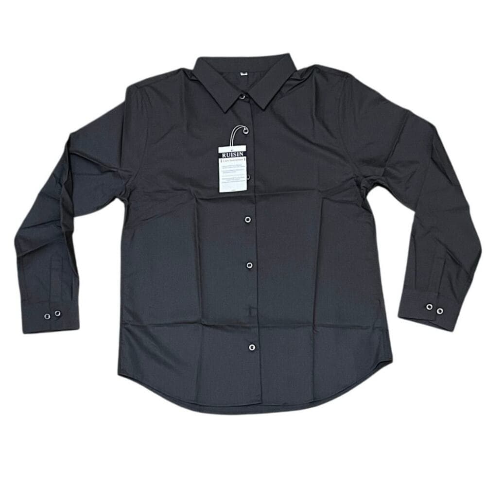 Ruisin Men’s Long Sleeve Dark Grey Button Size Medium - Thumbnail 6