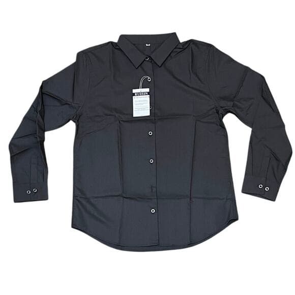 Ruisin Men’s Long Sleeve Dark Grey Button Size Medium - Thumbnail 7