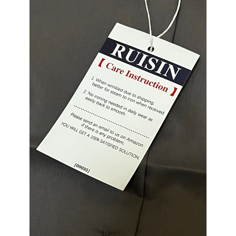 Ruisin Men’s Long Sleeve Dark Grey Button Size Medium - Thumbnail 2
