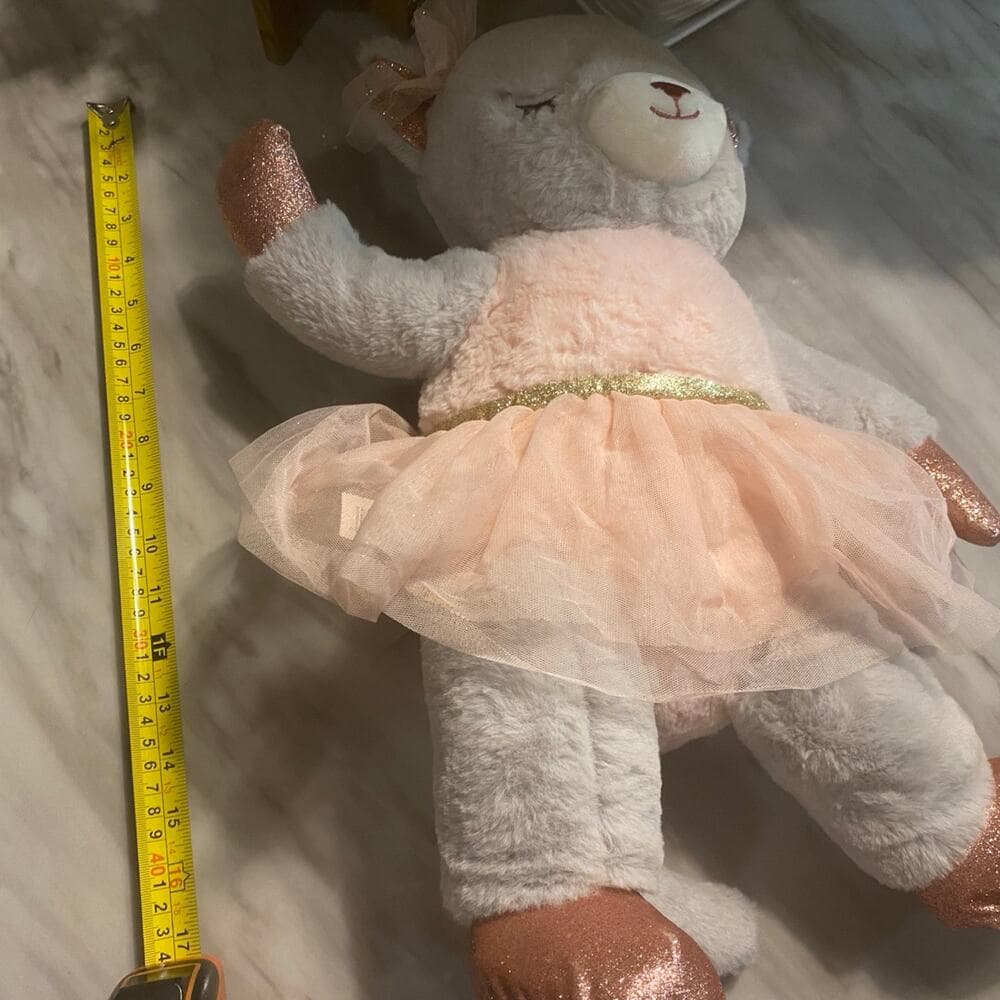 Dandee Ballerina Mouse Stuffed Animal Plush 2020 Grey Pink Dress Tulle Sparkly - Thumbnail 4