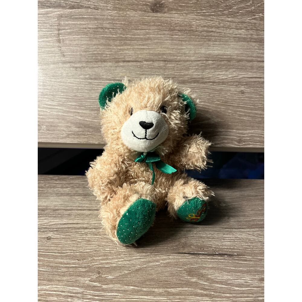 Brown and Green Mini teddy bear selling the stuffed animal 5” - Thumbnail 5