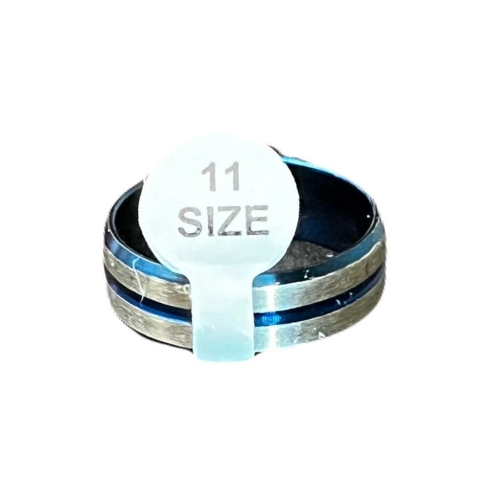 Blue & Sliver Stainless Steel Men’s Ring Size 11 - Thumbnail 2