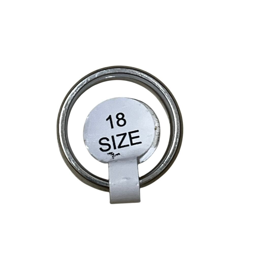 Checkered Sliver Ring Stainless Steel Size 18 - Thumbnail 2