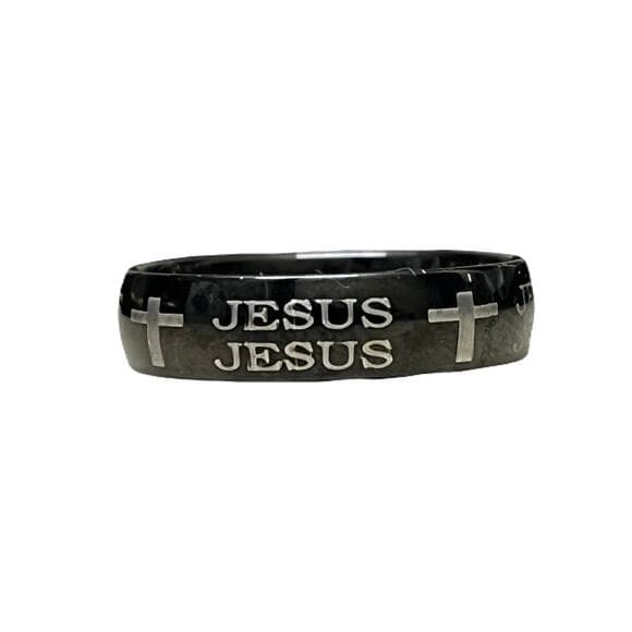 Black Jesus Stainless Steel Men’s Ring Size 19 - Thumbnail 5