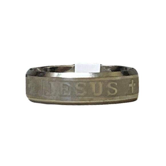 Sliver Jesus Stainless Steel Ring Brand New Size 8 - Thumbnail 5