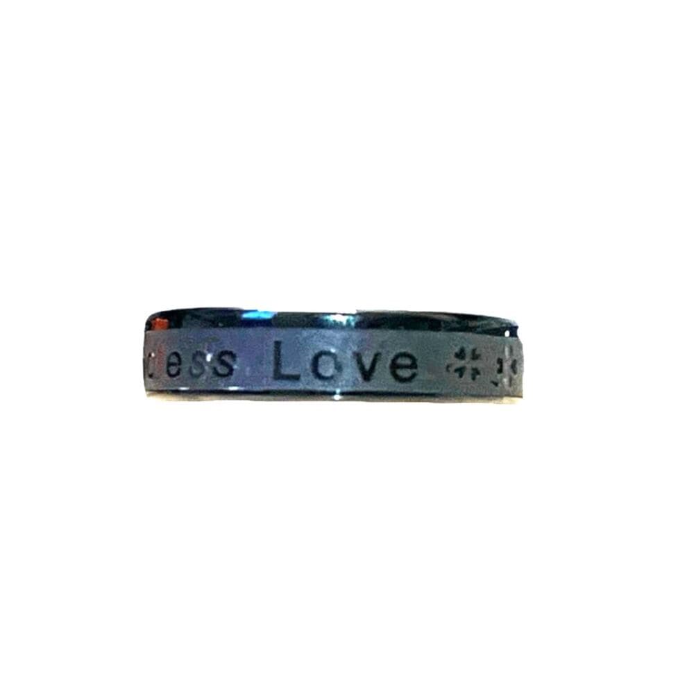 Endless Love Black Stainless Steel Ring Brand New Size 21 - Thumbnail 4