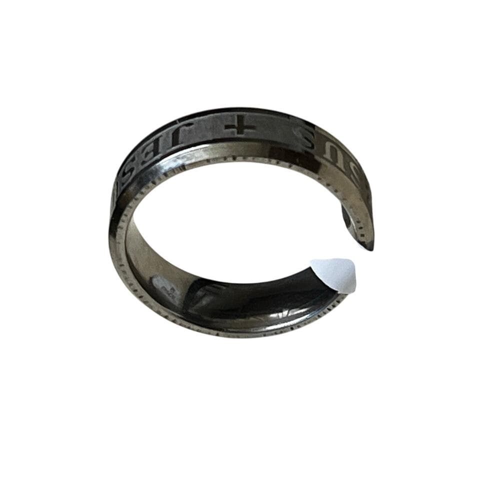 Sliver Jesus Stainless Steel Ring Brand New Size 8 - Thumbnail 2