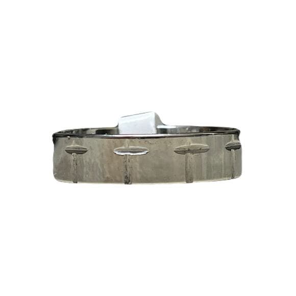 Stainless Steel Sliver Ring With Crosses On It - Thumbnail 5