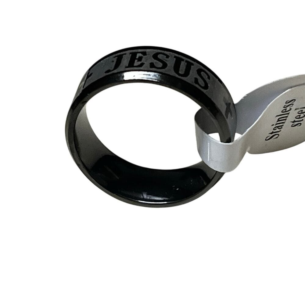 Jesus Black Stainless Men’s Ring Size 19 With Tag On It - Thumbnail 2
