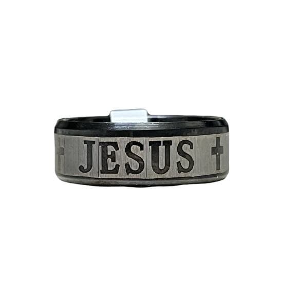 Jesus Black Stainless Men’s Ring Size 19 With Tag On It - Thumbnail 5