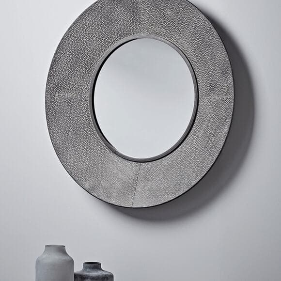 Textured Monochrome Round Mirror - Thumbnail 7
