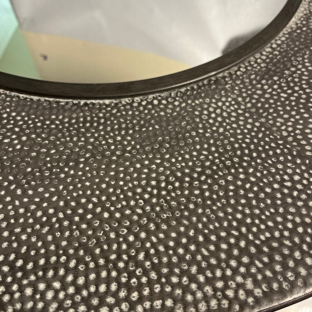 Textured Monochrome Round Mirror - Thumbnail 3
