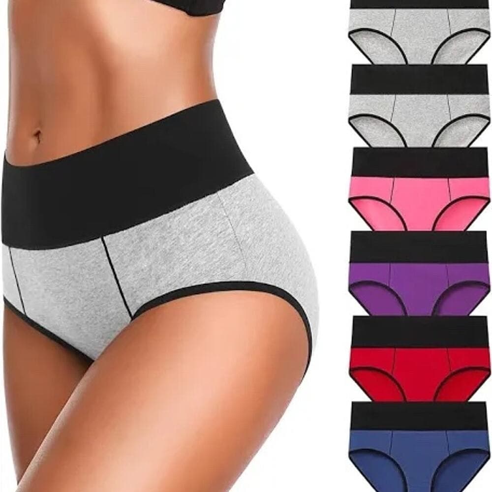 Eiggam Underwear for Women Women's High Waist Cotton Underwear Soft Size X-Large - Thumbnail 4