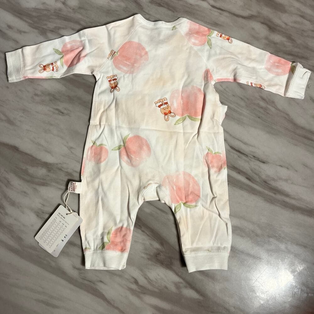 Baby White $ Pink Onesie Size 3-6 - Thumbnail 3