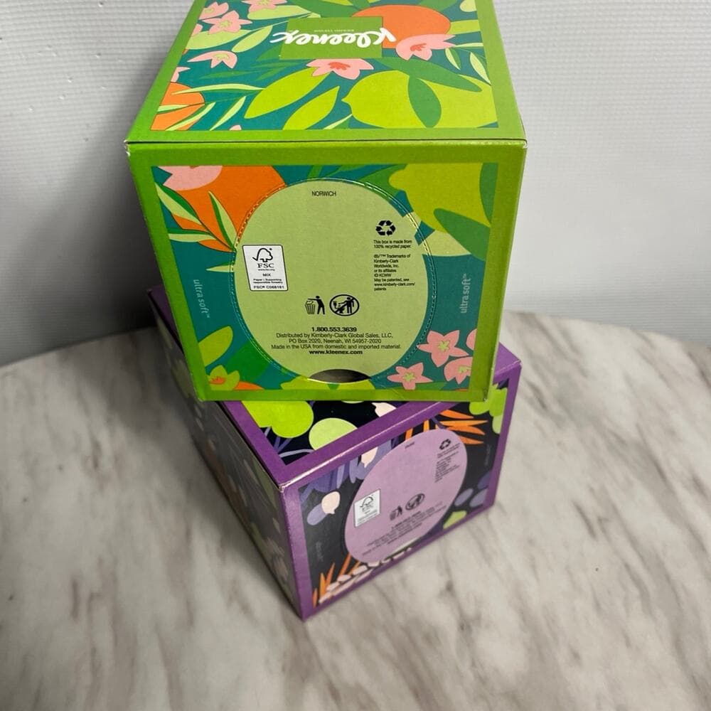 2 Boxes Kleenex Ultra Soft Facial Tissues - Cube Box - Thumbnail 2