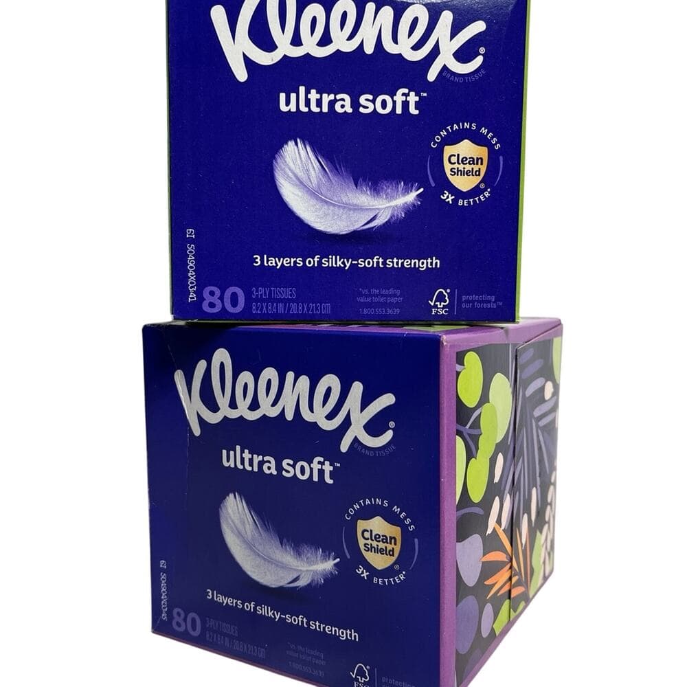2 Boxes Kleenex Ultra Soft Facial Tissues - Cube Box - Thumbnail 4