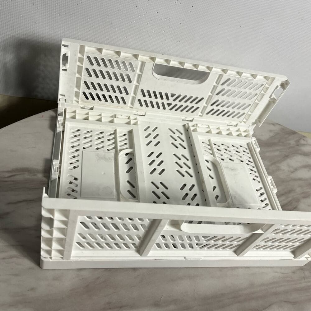 Plastic Foldable Storage Crate Folding Box Basket Stackable Storage Box - Thumbnail 6
