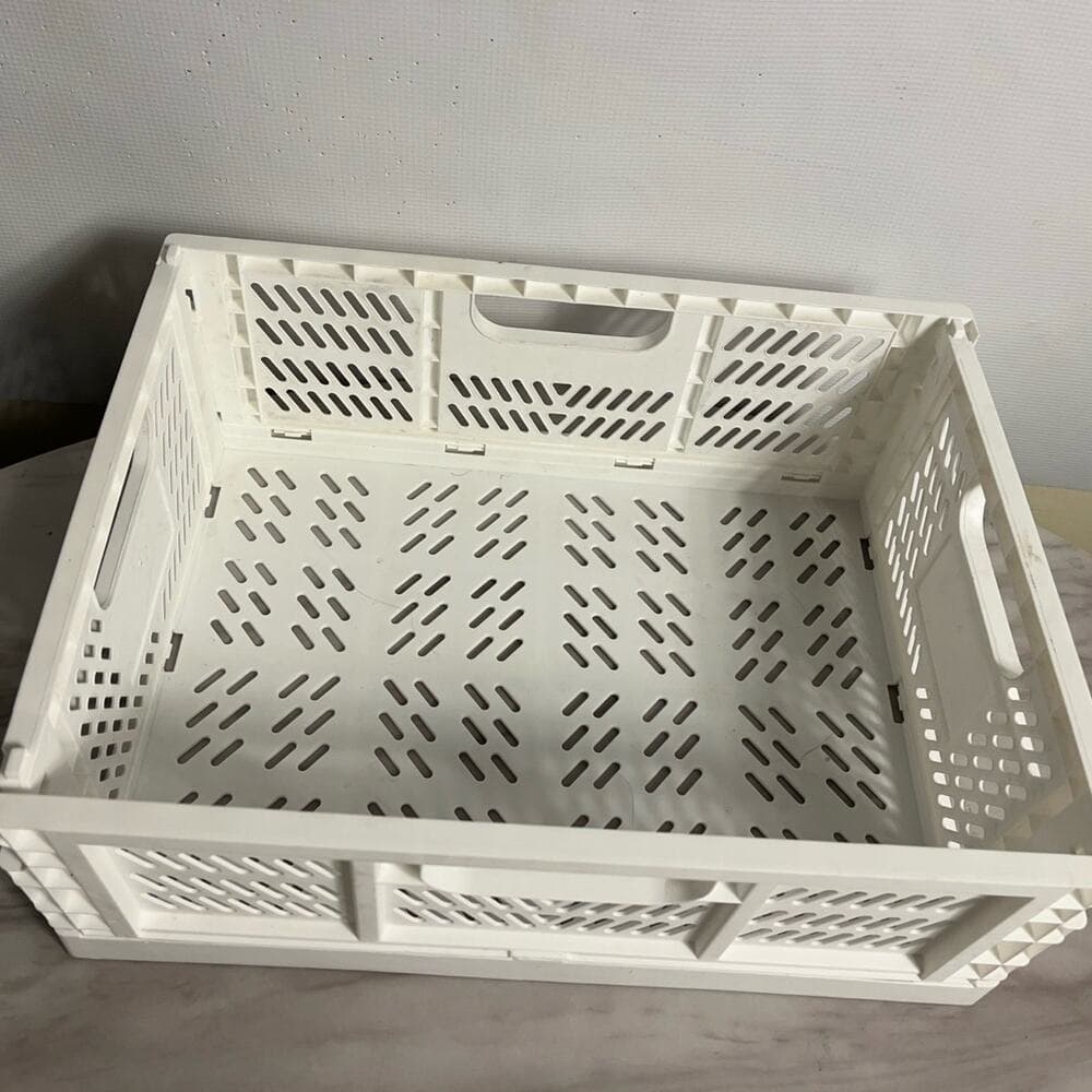 Plastic Foldable Storage Crate Folding Box Basket Stackable Storage Box - Thumbnail 2