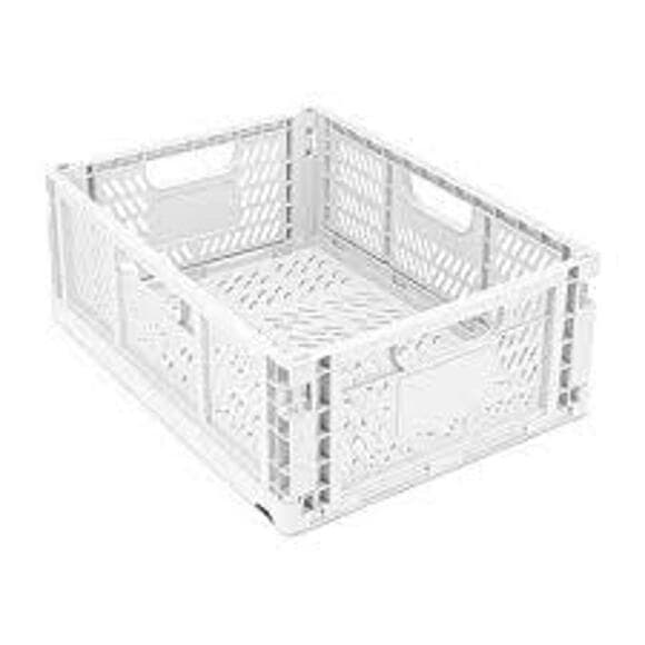 Plastic Foldable Storage Crate Folding Box Basket Stackable Storage Box - Thumbnail 9