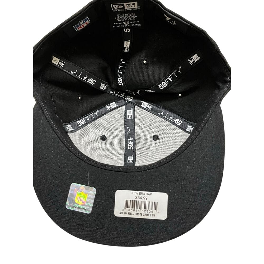 New Era Black Steelers Hat Size 7 1/4 - Thumbnail 5