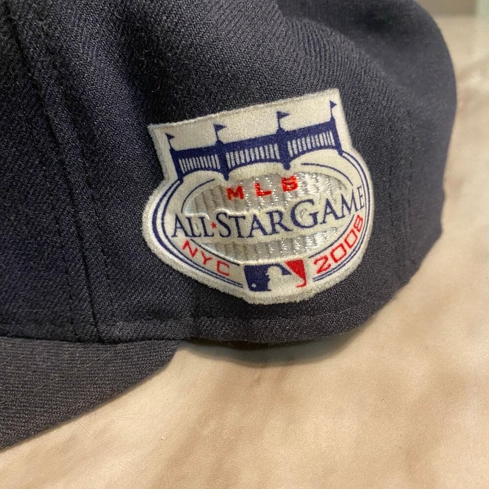 Yankees New Era Hat Size 8 Navy & White All Star Game 2008 - Thumbnail 5