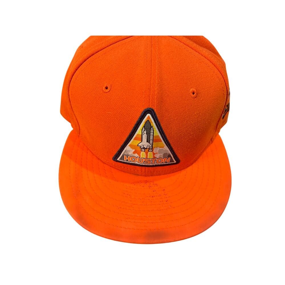 New Era Hat SnapBack Orange & White Houston Nec-Mcmxx - Thumbnail 3