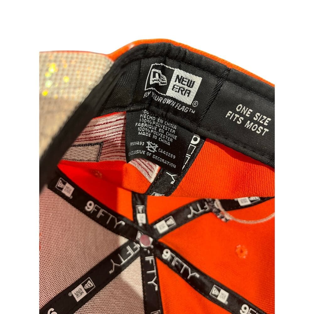 New Era Hat SnapBack Orange & White Houston Nec-Mcmxx - Thumbnail 6