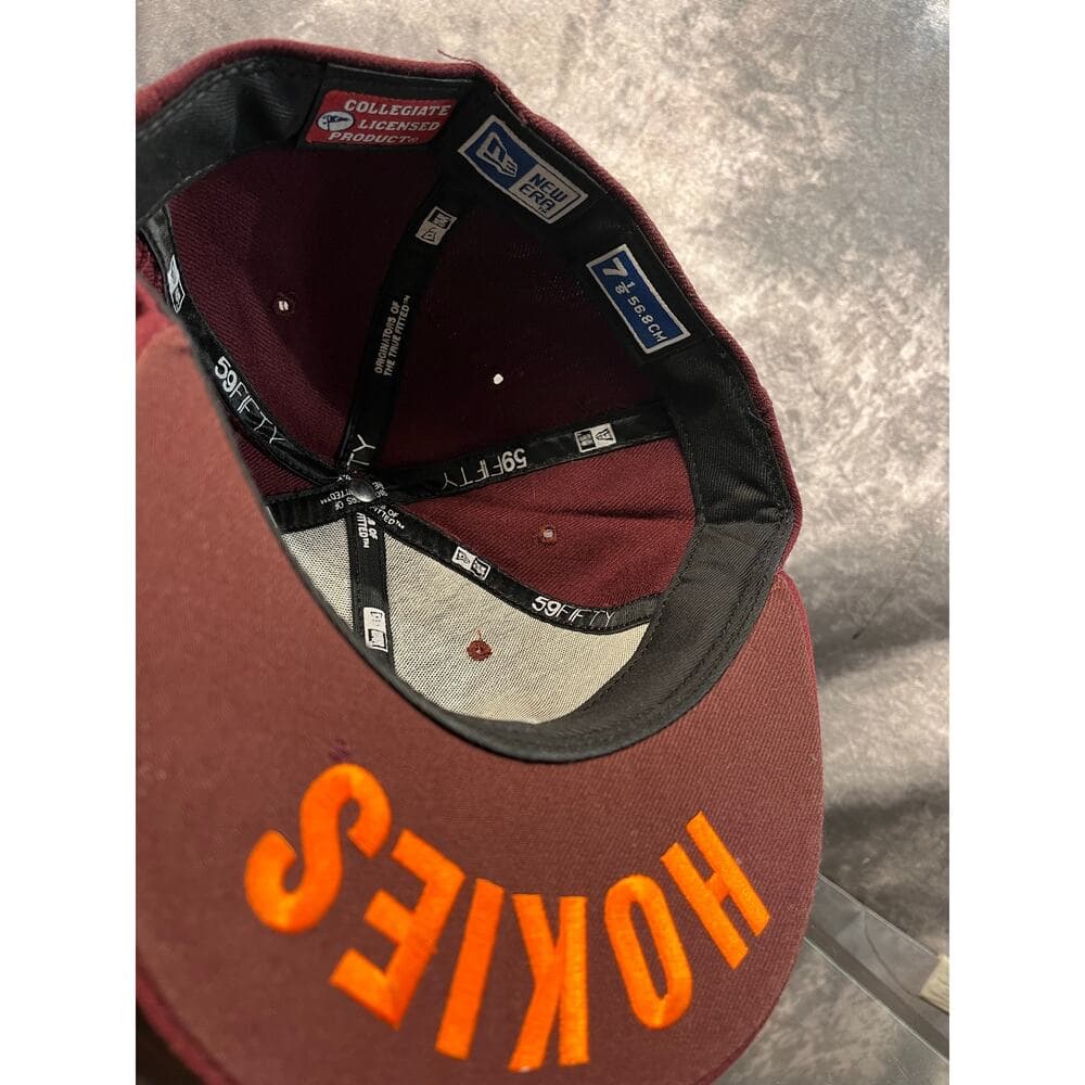 Autograph Men's New Era Maroon Virginia Tech Hokies Hat Sign By Sandman - Thumbnail 2
