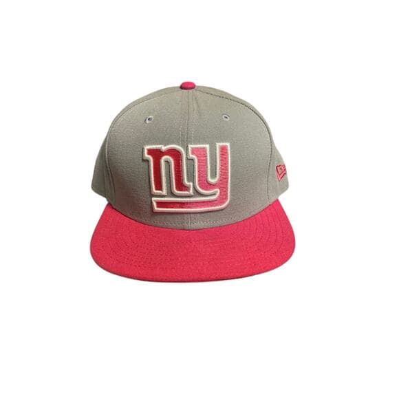 New Era Hat Size 7 1/2 Gray & Pink NY - Thumbnail 7