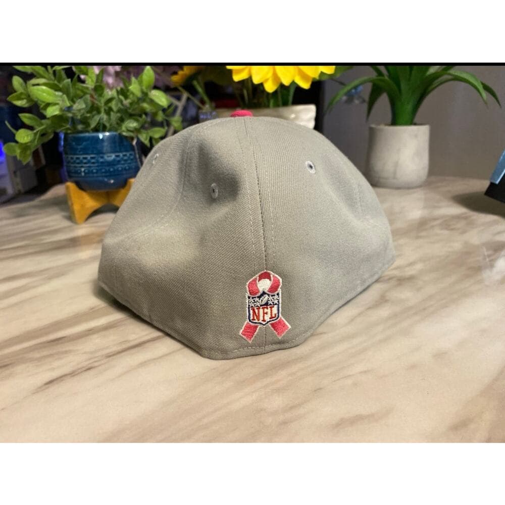 New Era Hat Size 7 1/2 Gray & Pink NY - Thumbnail 2