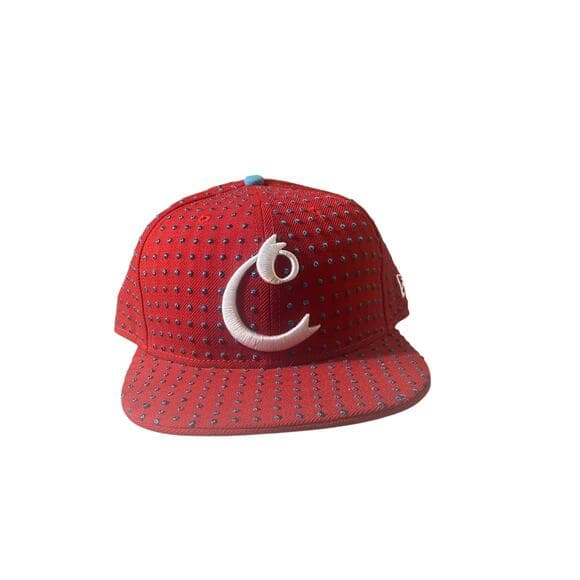 New Era Hat 7 1/8 Red & White C - Thumbnail 8